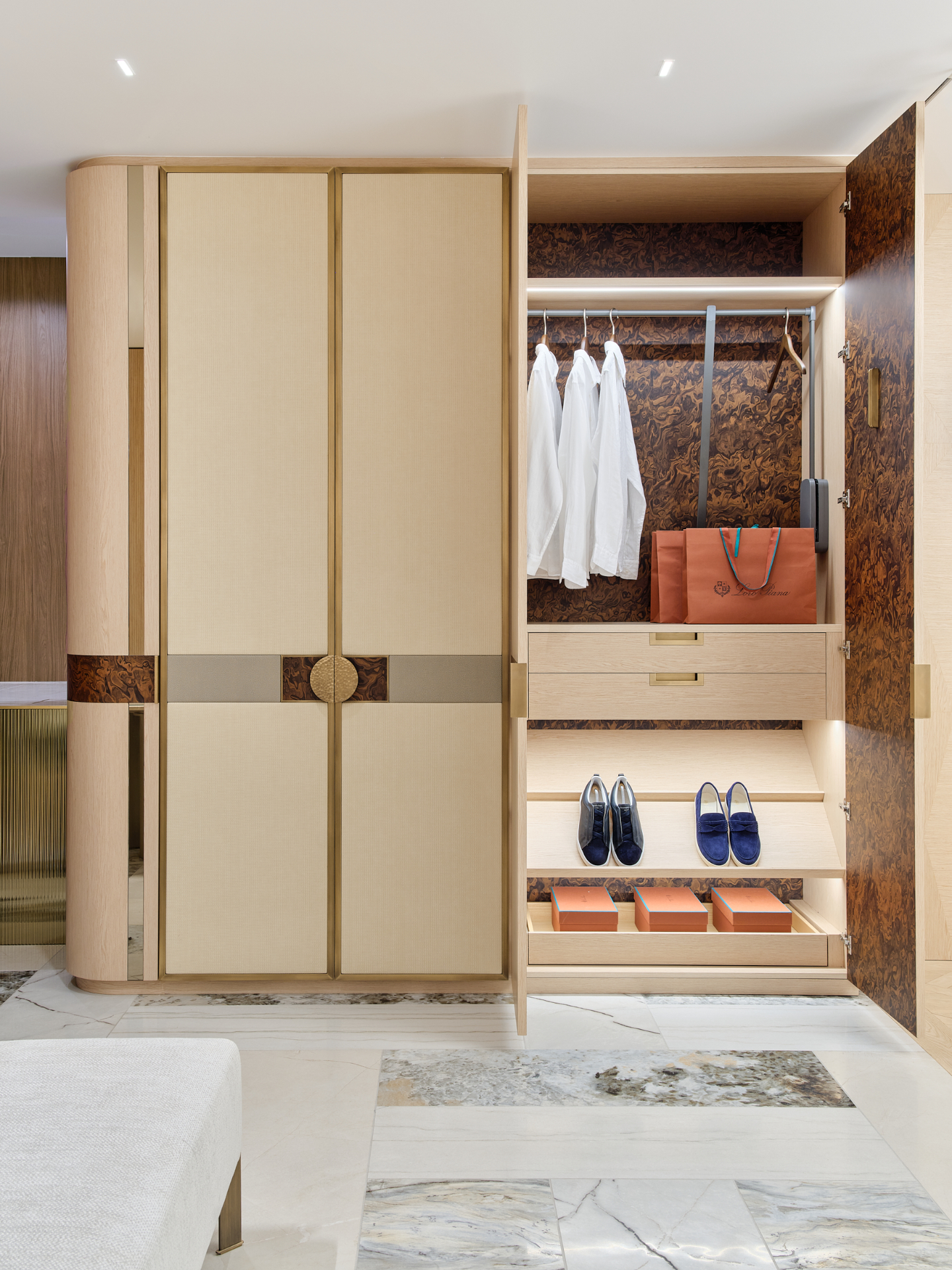 Faura showroom bespoke wardrobe, Westminster London