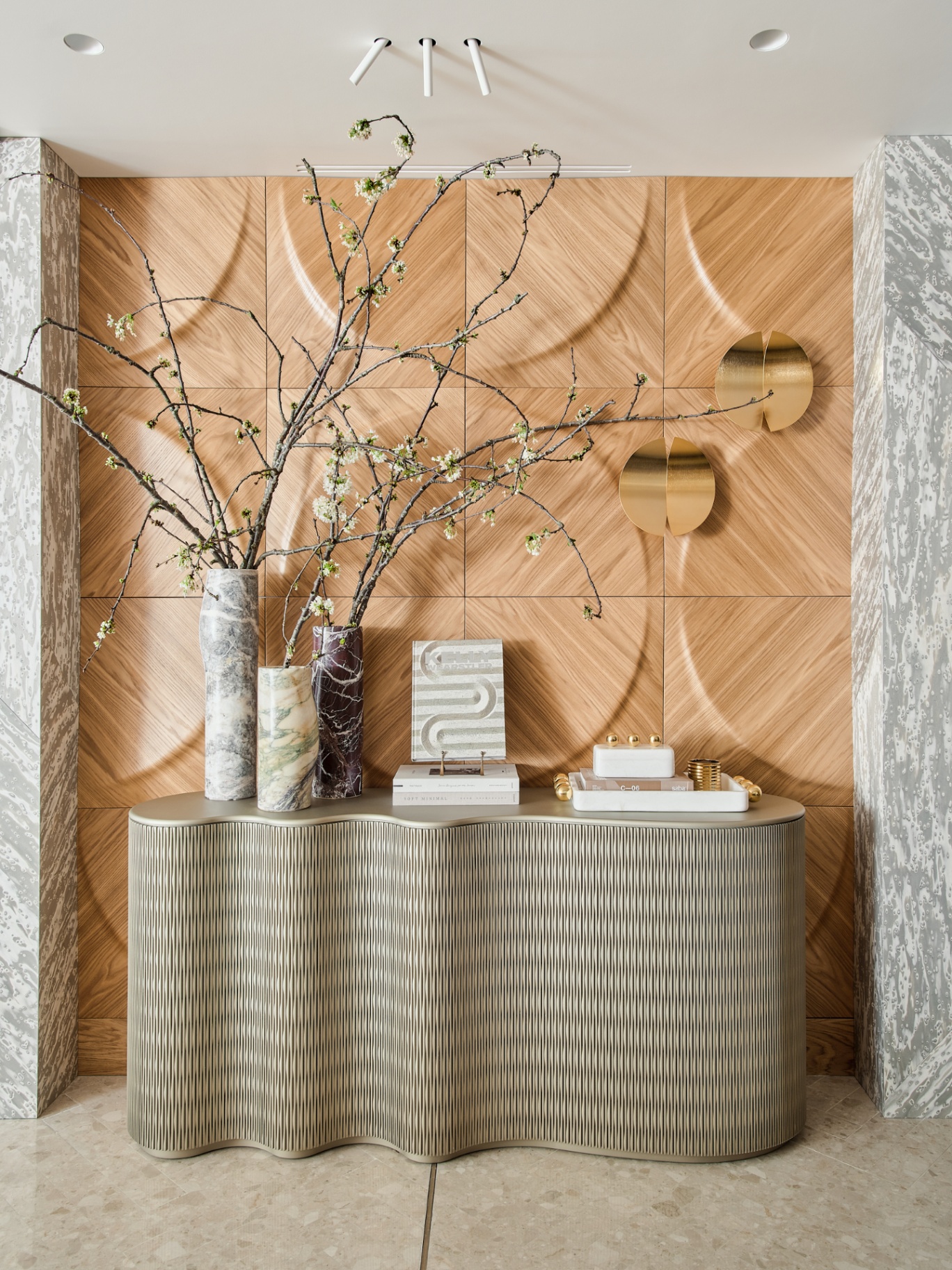Faura showroom console vignette, Westminster London