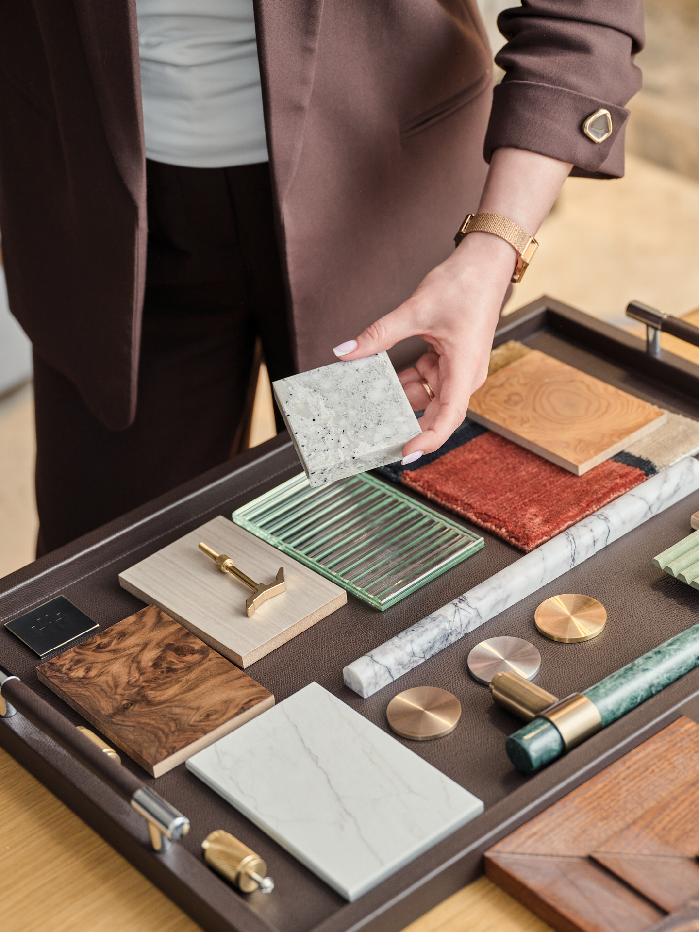 Faura showroom material samples presentation, Westminster London