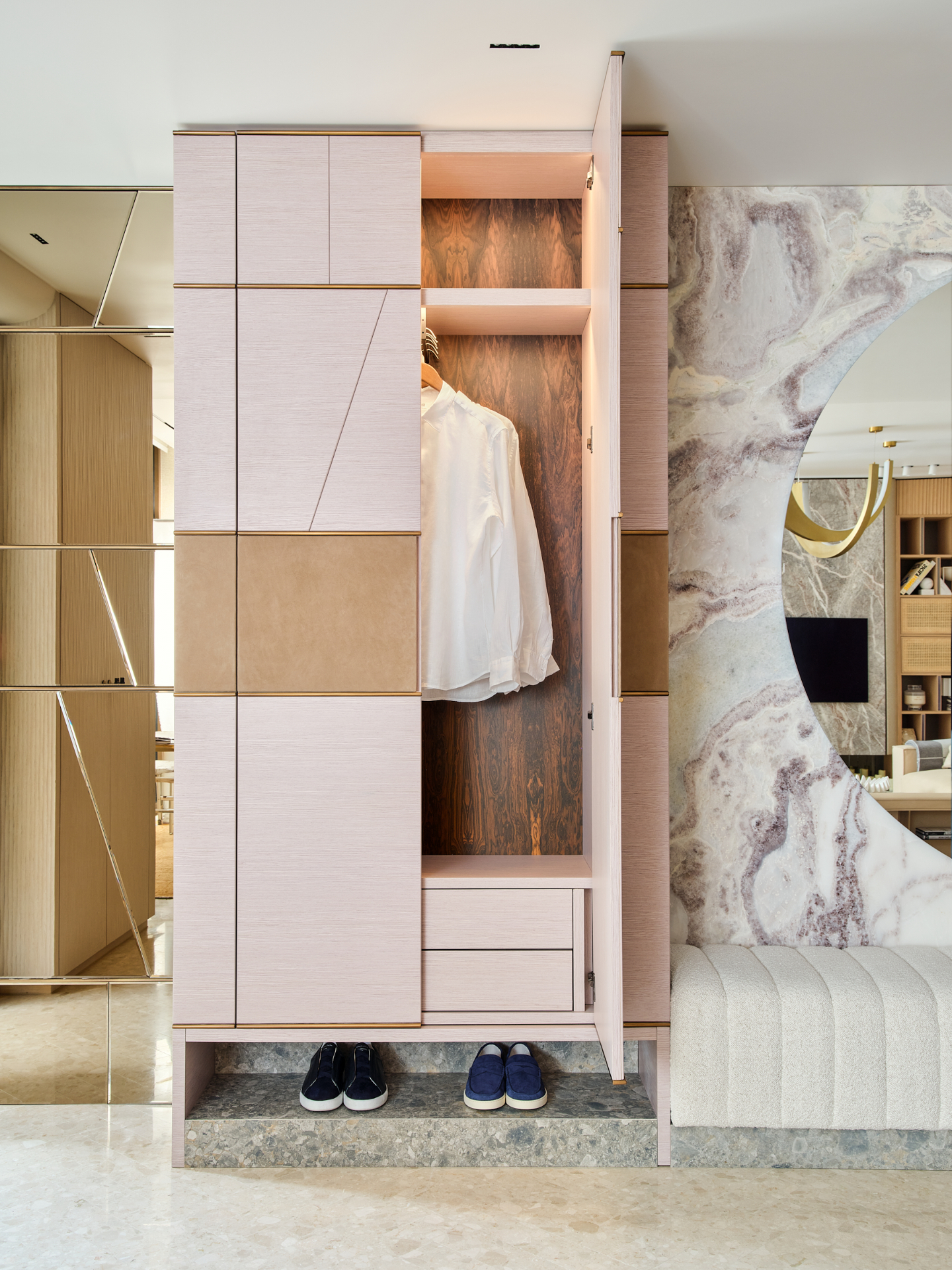 Faura showroom bespoke wardrobe interior, Westminster London