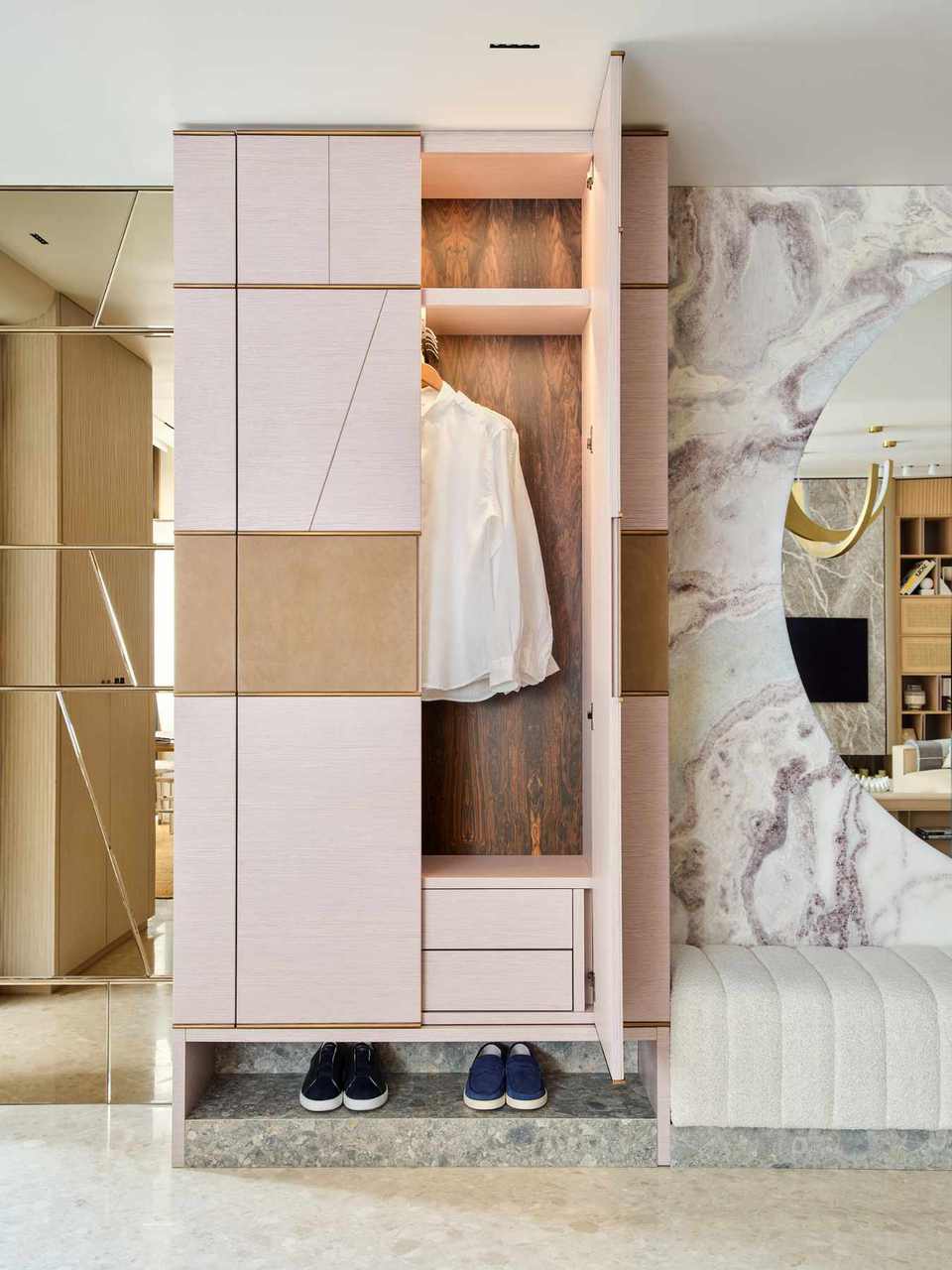 Faura showroom bespoke wardrobe interior, Westminster London